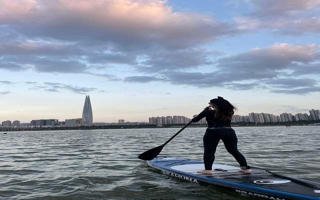 서울 한강 뚝섬유원지 쥬티클럽 선셋 패들보드 체험