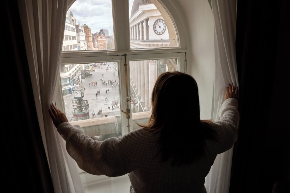 숙박 시설에서 보는 시내 전망