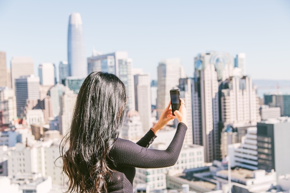 숙박 시설에서 보는 시내 전망