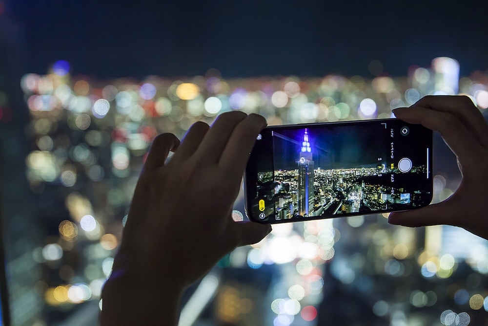 숙박 시설에서 보는 시내 전망