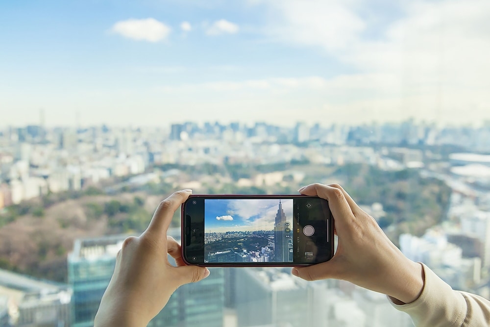 숙박 시설에서 보는 시내 전망