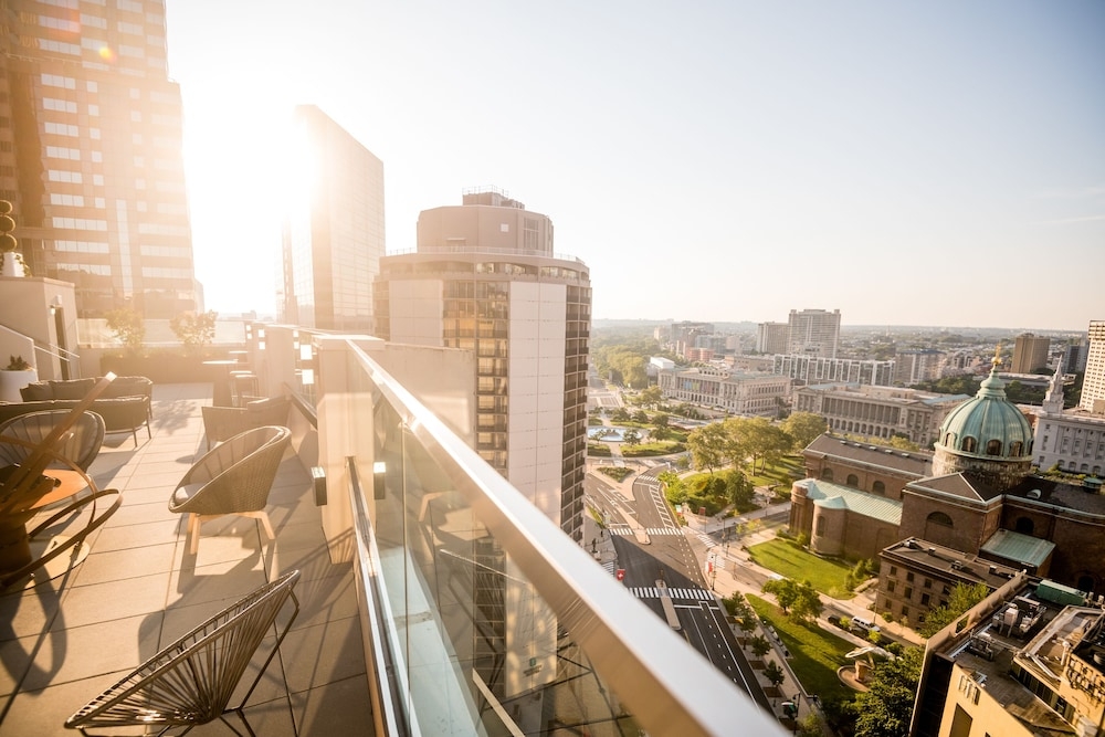 숙박 시설에서 보는 시내 전망