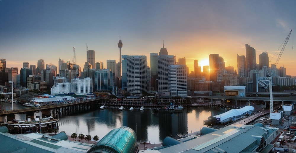 숙박 시설에서 보는 시내 전망