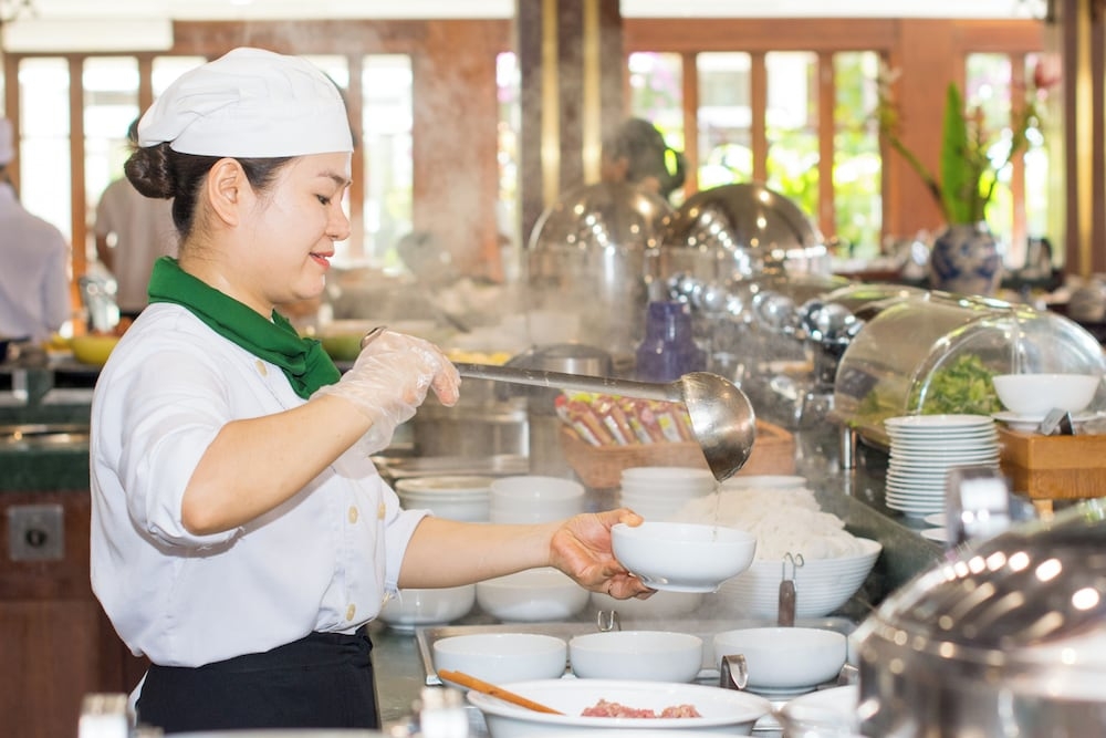 뷔페 아침 식사