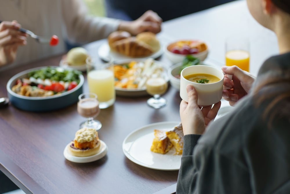 뷔페 아침 식사