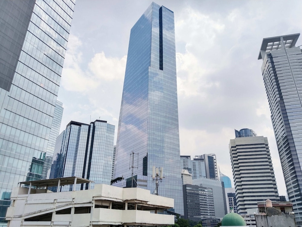 숙박 시설에서 보는 시내 전망