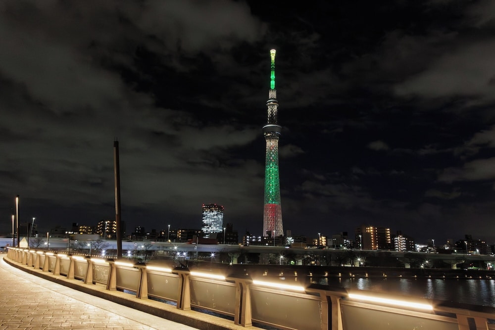숙박 시설에서 보는 시내 전망
