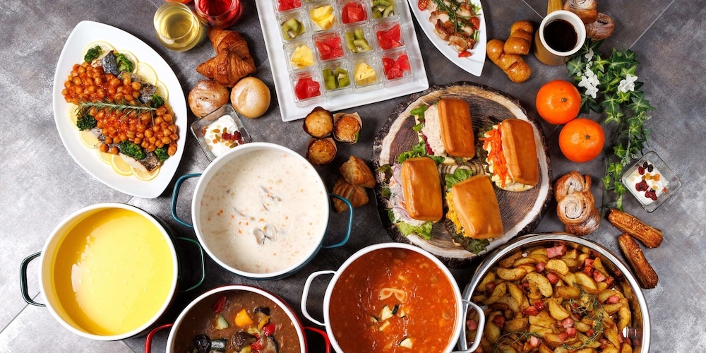 뷔페 아침 식사