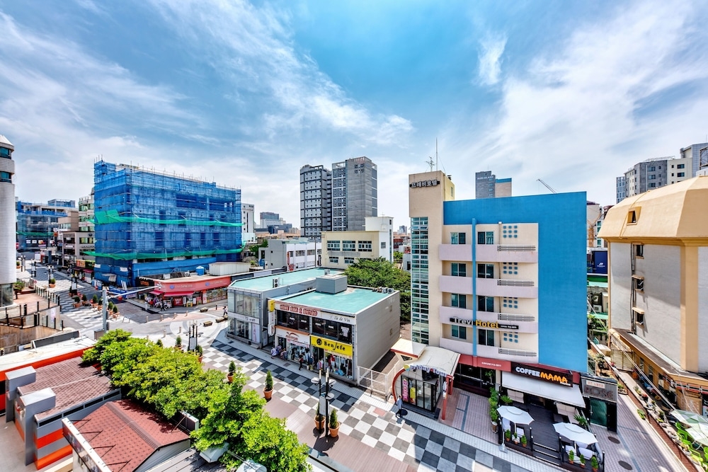 숙박 시설에서 보는 주변 전망