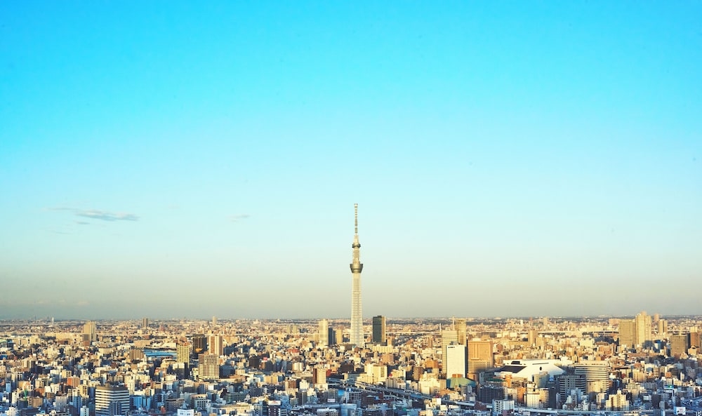 숙박 시설에서 보는 시내 전망