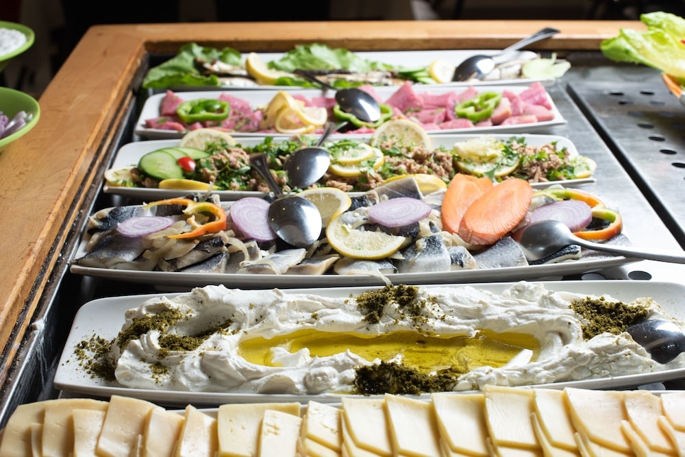 뷔페 아침 식사