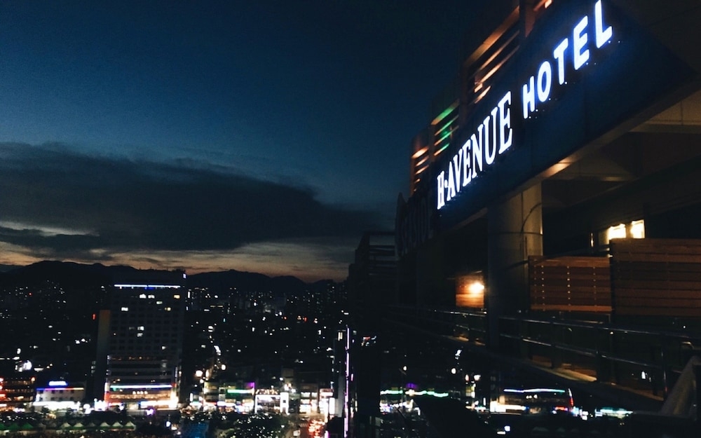 숙박 시설 정면 - 저녁/밤