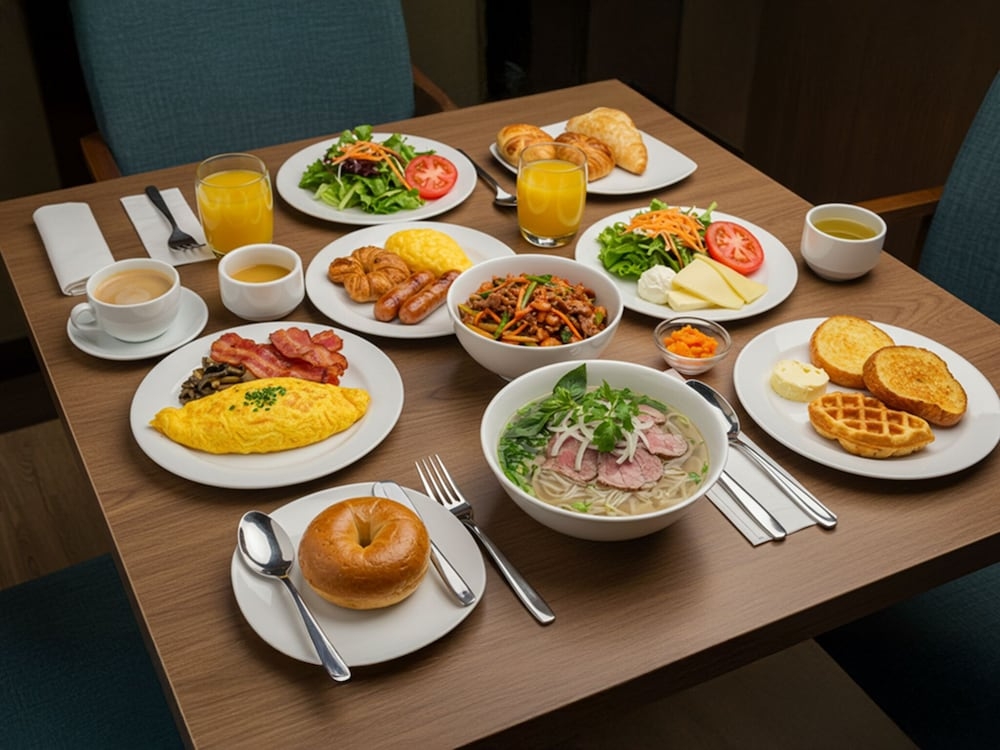 뷔페 아침 식사