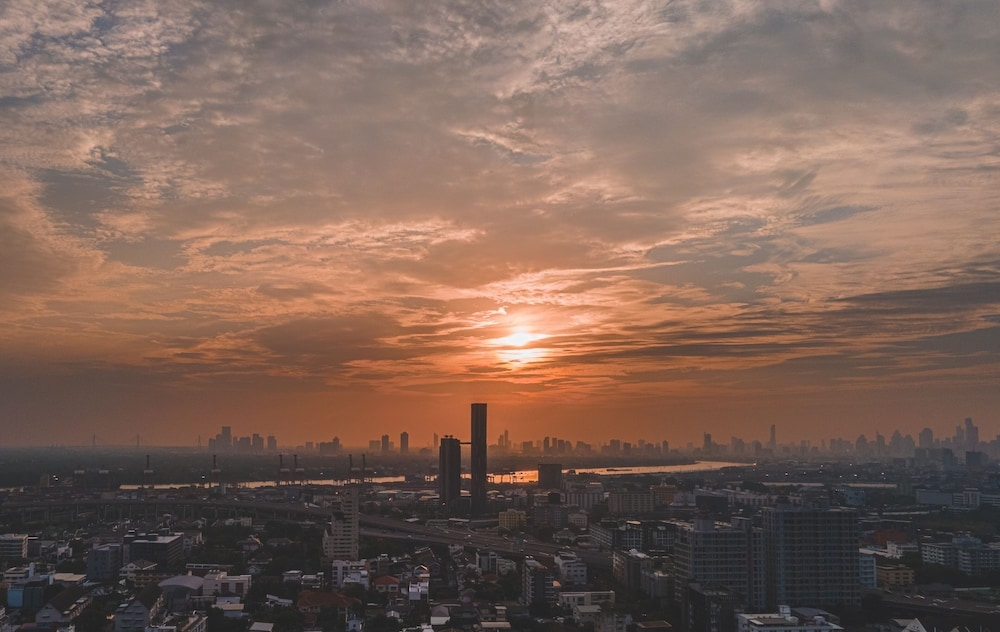 숙박 시설에서 보는 시내 전망