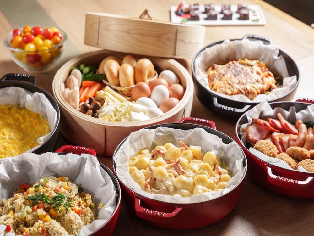 뷔페 아침 식사