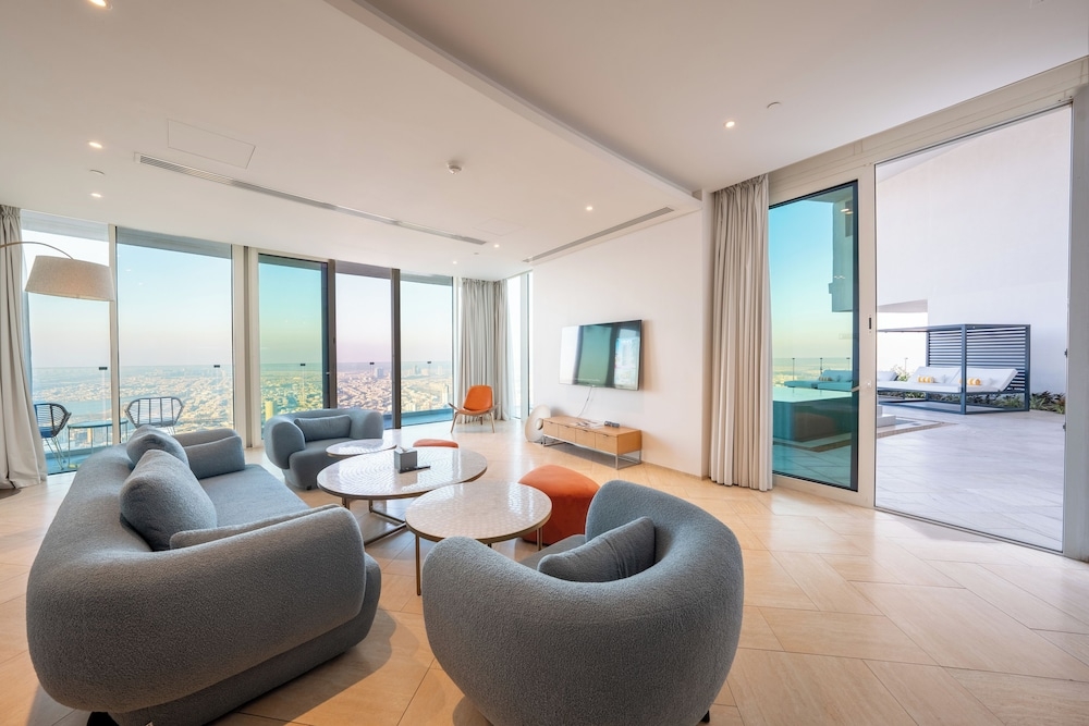 숙박 시설에서 보는 시내 전망