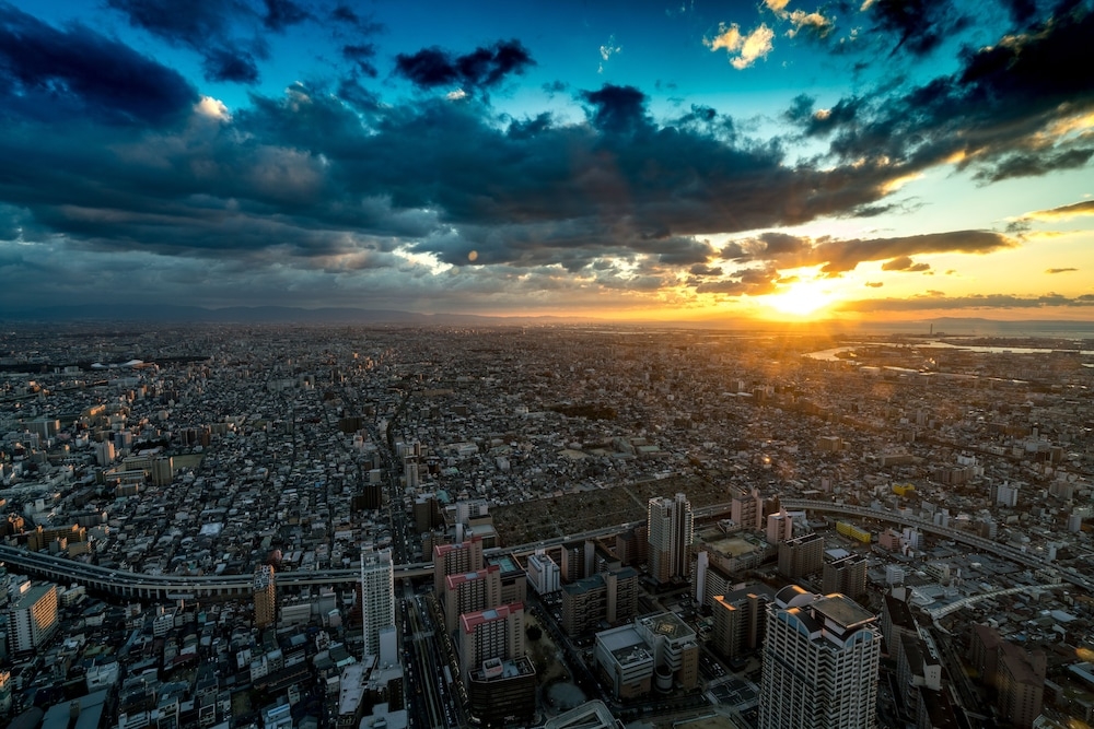 숙박 시설에서 보는 시내 전망