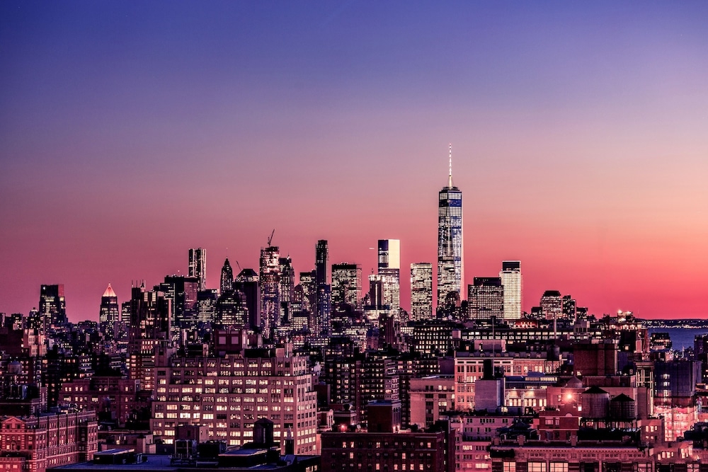 숙박 시설에서 보는 시내 전망