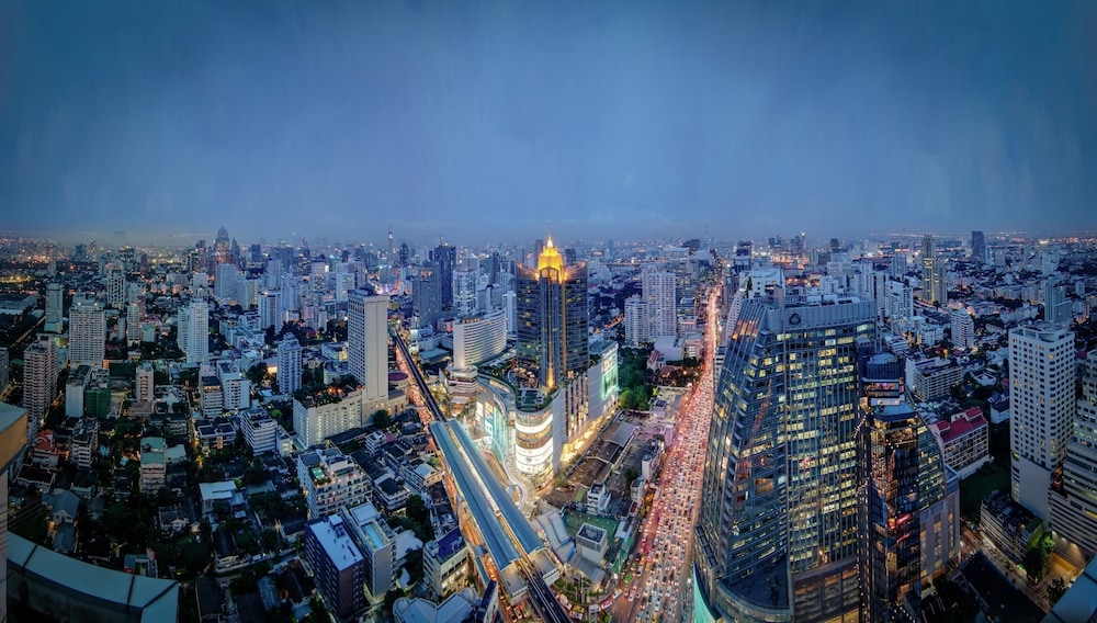 숙박 시설에서 보는 시내 전망