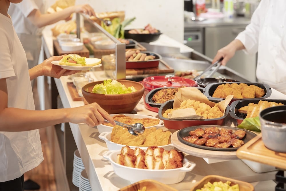 뷔페 아침 식사