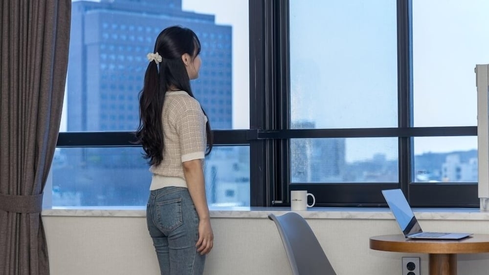 숙박 시설에서 보는 시내 전망