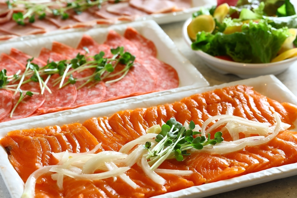 뷔페 아침 식사