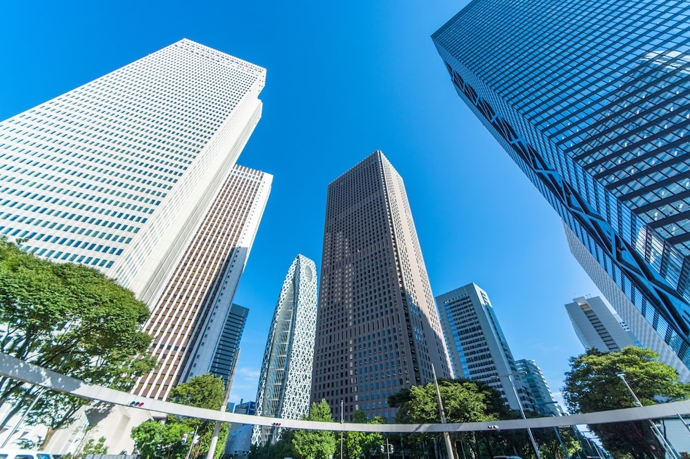 숙박 시설에서 보는 시내 전망